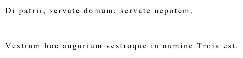 Zwei lateinische Zeilen in klassischer Serifenschrift auf weißem Hintergrund.